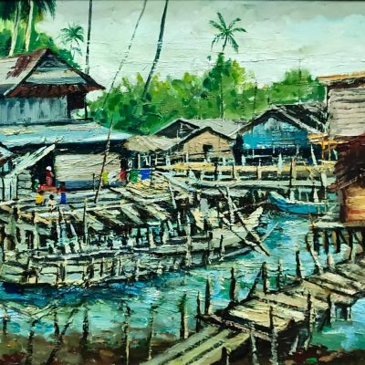 Asia Art Collective TCK_L020_S_Fishing Village_41x51cm_$4000