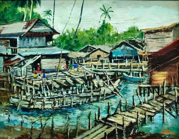 Asia Art Collective TCK_L020_S_Fishing Village_41x51cm_$4000