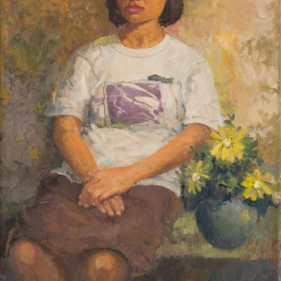tong_chin_sye_artwork_for_sale_sitting_girl_with_flowers