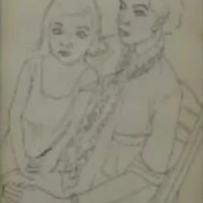 Mother and Child Portrait Sketch