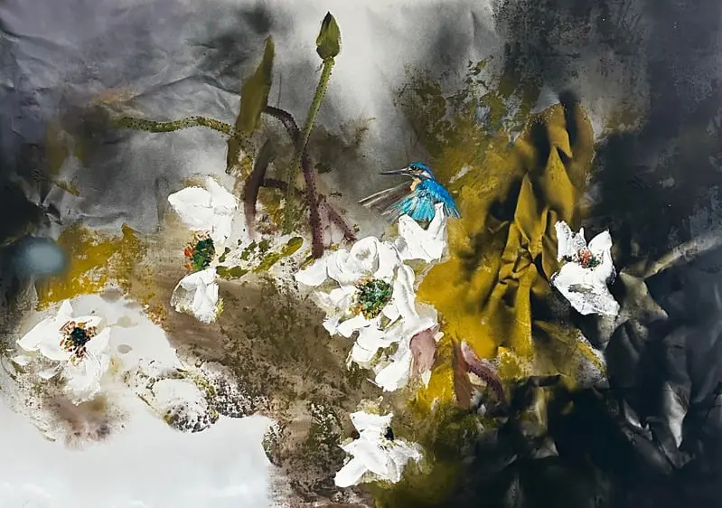 翠鸟赏荷 The Lotus Cradle of the Emerald Bird I Fan Shao Hua artwork available at The Private Art Sale II , collectible artwork