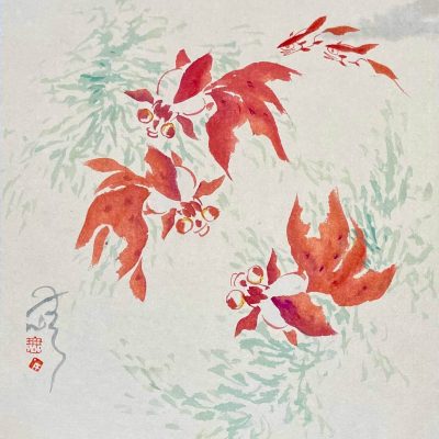 Three goldfishes 三鱼图