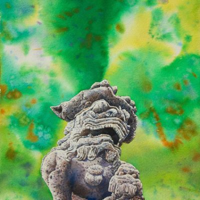 Auspicious Lion in Emerald