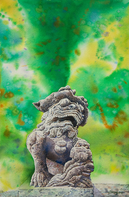 Auspicious Lion in Emerald